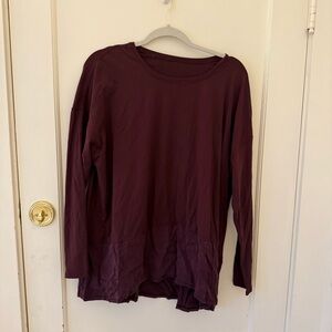 Lululemon Ease of Mind Bordeaux Drama Maroon Rulu Long Sleeve Tee Women's
